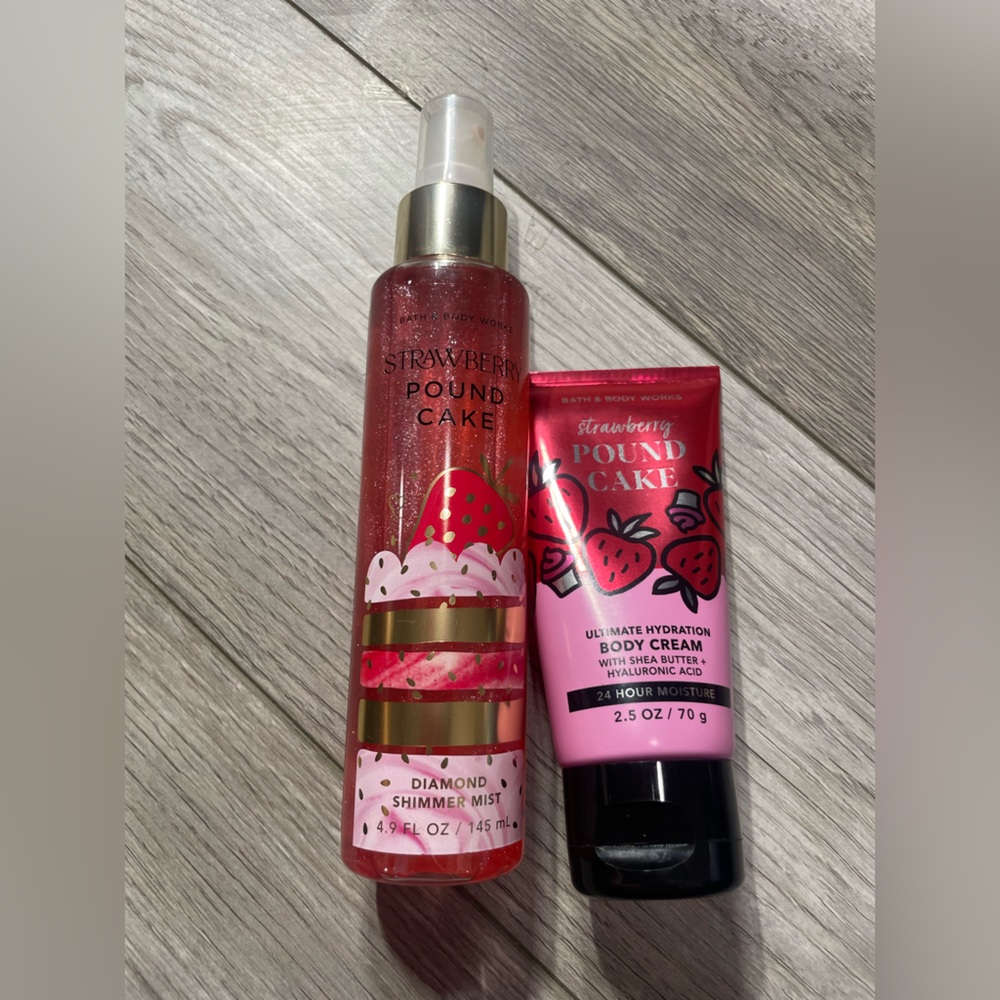Strawberry Pound Cake Body Cream and Shimmer Mist Set